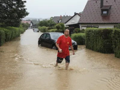 Sneberje- 04.08.2023 &ndash; Poplave v Sloveniji - močno deževje, narasle reke, vremenske spremembe //FOTO: Jaka Gasar