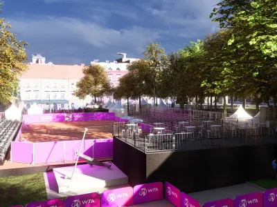 V parku Zvezda bo dober mesec stalo teni&scaron;ko igri&scaron;če, ki bo sprejelo do tisoč gledalcev.