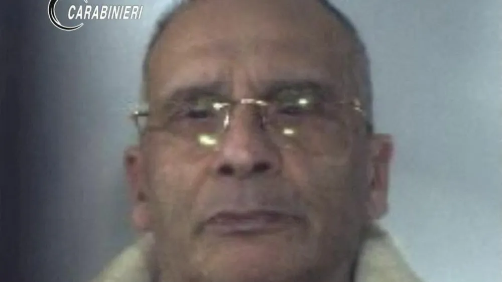FILE PHOTO: A handout photo shows Matteo Messina Denaro Italy's most wanted mafia boss after he was arrested in Palermo, Italy, January 16, 2023. Carabinieri/Handout via REUTERS ATTENTION EDITORS THIS IMAGE HAS BEEN SUPPLIED BY A THIRD PARTY /File Photo