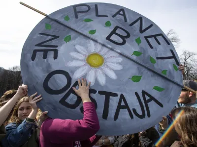 - simbolična fotografija - <br><br><br>- 15.03.2019 &ndash; Podnebni &scaron;trajk v Ljubljani - Mladi za podnebno pravičnost zahtevali odločno podnebno ukrepanje - protest za bolj&scaron;e okoljske razmere in razogljičenje Slovenije &ndash; protestni shod - podnebne spremembe - //FOTO: Matjaž Ru&scaron;t