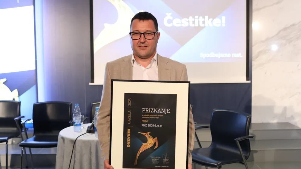  direktor podjetja&nbsp;RIKO EKOS&nbsp;Ale&scaron; Knavs - 27.09.2023&nbsp;- 23. Slovenska GAZELA 2023 &ndash; regijski izbor najbolj&scaron;ih najhitreje rastočih podjetij v organizaciji časnika Dnevnik &ndash; razglasitev dolenjsko-posavske gazele 2023 v Novem mestu&nbsp;//FOTO: Bojan Velikonja