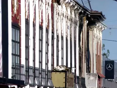 View of damage to the building's exterior after a deadly nightclub fire in Murcia, Spain October 1, 2023 in this still image from handout video. Forta/Handout via REUTERS THIS IMAGE HAS BEEN SUPPLIED BY A THIRD PARTY. MANDATORY CREDIT. SPAIN OUT. NO COMMERCIAL OR EDITORIAL SALES IN SPAIN