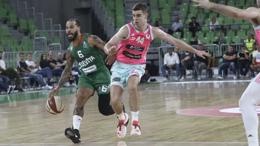 Justin Cobbs- 30.09.2023 &ndash; ko&scaron;arka &ndash; Cedevita Olimpija: Mega, liga Aba, 1. krog: //FOTO: Luka Cjuha