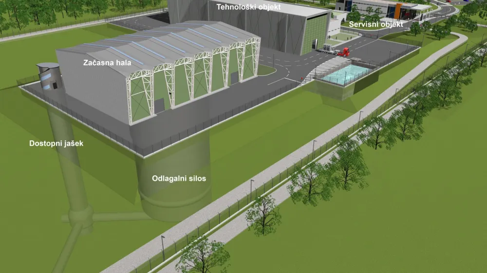 Pogled na trajno odlagali&scaron;če NSRAO v Vrbini pri Kr&scaron;kemSituacijska risbaVir: ARAO