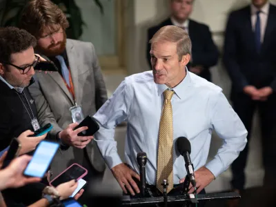 20 October 2023, US, Washington: US Representative Jim Jordan (R)&nbsp;speaks to reporters after being dropped by the Republicans as a nominee for the Speaker of The House at the US Capitol in Washington. Photo: Branden Camp/ZUMA Press Wire/dpa