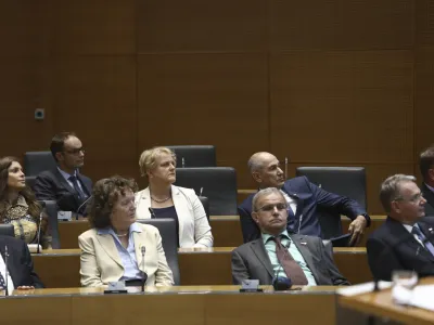 poslanci SDS Janez Jan&scaron;a- 24.06.2023 - Dan državnosti 2023 &ndash; alavnostna seja državnega zbora //FOTO: Luka Cjuha