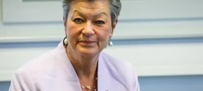 evropska komisarka za notranje zadeve Ylva Johansson - 22.04.2021 - obisk evropske komisarke za notranje zadeve Ylve Johansson – sprejem pri ministru za notranje zadeve Alešem Hojsom s katerim sta spregovorila o pripravah na predsedovanje in prednostnih nalogah na področju notranjih zadev //FOTO: Bojan Velikonja