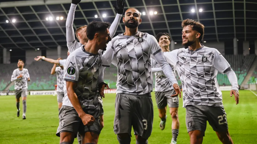 - 09.11.2023 &ndash; nogomet - Olimpija: Klaksvik (Ferski otoki), konferenčna liga, 4. krog: skupina A: //FOTO: Nik Erik Neubauer