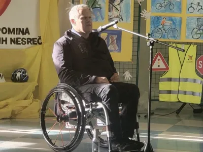Janez Hudej, ambasador zavoda Vozim, mlade s svojo tragično izku&scaron;njo iz mladosti vselej zelo gane.
Foto: arhiv Mestne občine Celje