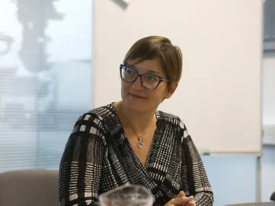 &cedil;Irena Ile&scaron;ič Čujovič, predsednica Sindikata zdravstva in socialnega varstva- 17.11.2022 &ndash; Skupnost socialnih zavodov Slovenije - predstavili stali&scaron;če o noveli Zakona o dolgotrajni oskrbi,&nbsp;//FOTO: Luka Cjuha