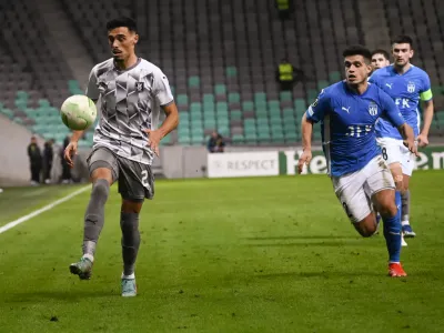 - 09.11.2023 &ndash; nogomet - Olimpija: Klaksvik (Ferski otoki), konferenčna liga, 4. krog: skupina A: //FOTO: Nik Erik Neubauer