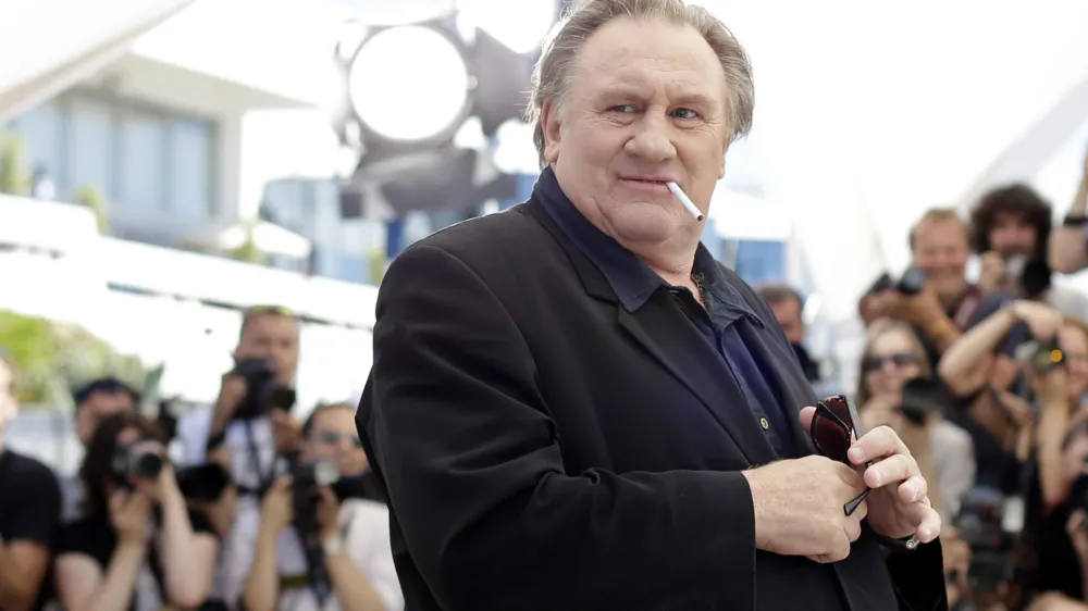 FILE - Actor Gerard Depardieu poses for photographers during a photo call for the film Valley of Love, at the 68th international film festival, Cannes, southern France, Friday, May 22, 2015. An investigation was opened following the death last week of a French actress who was among those accusing movie star G&eacute;rard Depardieu of sexual misconduct, the Paris prosecutor's office said Thursday, Dec. 14, 2023. (AP Photo/Thibault Camus, File)