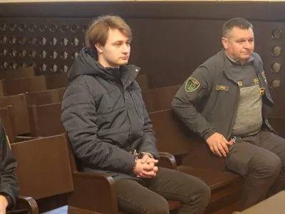 Maribor: na sodi&scaron;ču v Sodni ulici v dvorani 236. Obtoženi Luka Ga&scaron;parič, dovoljenje imamo že več mesecev - Avtor: Igor Napast Avtor: Igor Napast - - Avtor: Igor Napast