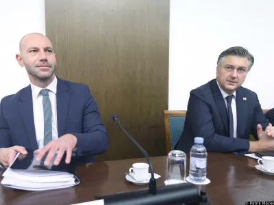 20.12.2023., Zagreb - U Saboru je pocela zajednicka sjednica Odbora za gospodarstvo i Odbora za zastitu okolisa i prirode na kojoj premijer Plenkovic predstavlja Damira Habijana kao novog ministra gospodarstva.<br> Photo: Patrik Macek/PIXSELL