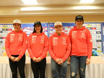 - 03.01.2024 -&nbsp;Smučarska zveza Slovenije (SZS) &ndash; novinarska konferenca pred jubilejno 60. Zlato lisico v Kranjski Gori, svetovni pokal v ženskem alpskem smučanju&nbsp;//FOTO: Bojan Velikonja