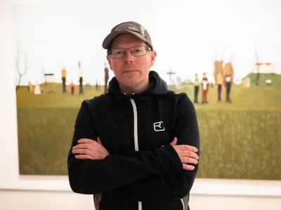 slikar Matej Čepin &nbsp; - 17.01.2024 - Bežigrajska galerija 1 - razstava slik Mateja Čepina z naslovom Resničnost pred resničnostjo &nbsp; //FOTONik Erik Neubauer