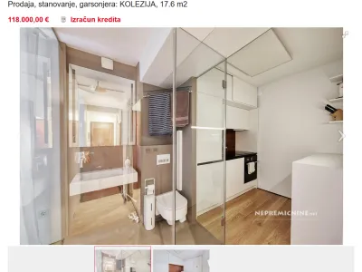 Garsonjera WC, nepremicnine.net <br><br>Foto: Zajem zaslona (Nepremicnine.net)