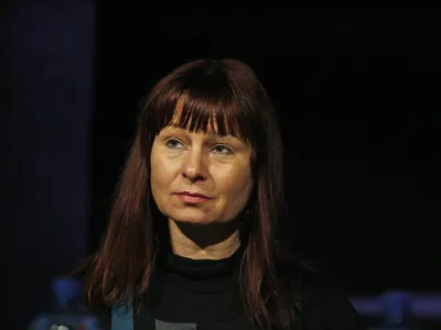 glavna igralka Violeta Tomič- novinarska konferenca pred premiero monodrame Kurba v režiji Marka Bulca po besedilu hrva&scaron;ke pisateljice Vedrane Rudan;//FOTO: Luka Cjuha