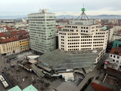 27.02.2024 - Ljubljanske razglednice - poslovna stavba Metalka in SKB banka<br><br>Foto: Tomaž Skale<br>