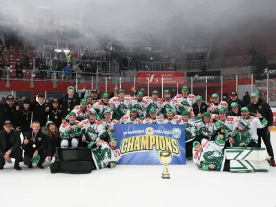 SŽ Olimpija državni prvak v hokeju 2024.. 15.03.2024. Finale Državnega prvenstva v hokeju, 4. tekma Sij Acroni Jesenice - SŽ Olimpija. FOTO:Bojan Velikonja 