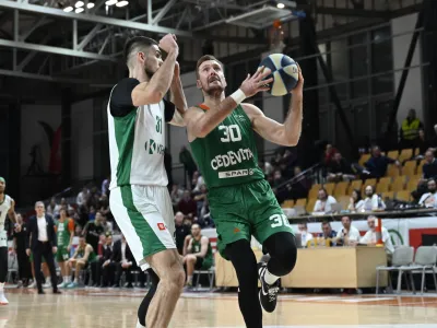 Zoran Dragić- 17.2.2024 - Finale ko&scaron;arkarskega pokala Spar; Olimpija: Krka, Kodeljevo. // FOTO: Nik Erik Neubauer