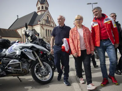 Mirna Pec.<br>Tradicionalni vseslovenski blagoslov motorjev in motoristov, ki se ga je udelezila tudi predsednica republike Natasa Pirc Musar.