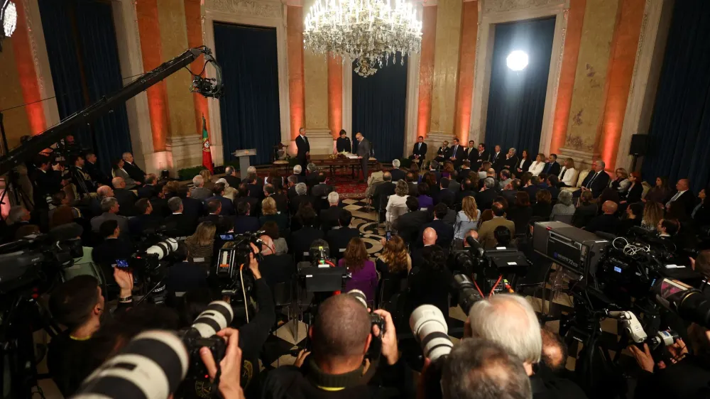 A general view during Portugal's new government swearing-in ceremony, at Ajuda Palace in Lisbon, Portugal April 2, 2024. REUTERS/Pedro Nunes