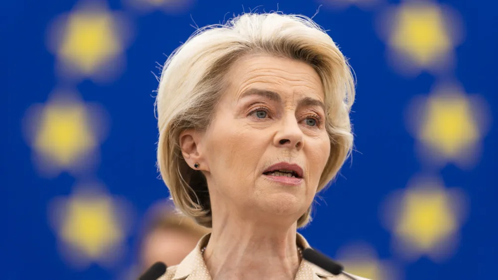 FILED - 28 February 2024, France, Strasburg: Ursula von der Leyen, President of the European Commission, speaks at the European Parliament. The conservative European People's Party (EPP) nominated European Commission President Ursula von der Leyen as its lead candidate for June's European Parliament elections on Thursday. Photo: Philipp von Ditfurth/dpa