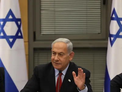 FILED - 23 May 2023, Israel, Jerusalem: Israeli Prime Minister Benjamin Netanyahu gives a statement in the Knesset. "The State of Israel is strong, the IDF [Israeli Defense Forces] are strong, the people of Israel are strong," Netanyahu wrote in a post on X, just four minutes before an army post saying that Iran had launched drones. Photo: Ilia Yefimovich/dpa