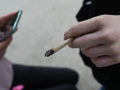 joint. - 18.04.2024. - Tradicionalni Marihuana mar&scaron; 2024, ki ga organizira &Scaron;tudentska organizacija Univerze v Ljubljani. FOTO: Bojan Velikonja