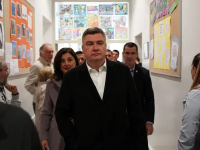 FILE PHOTO: Croatian President Zoran Milanovic walks on the day of the parliamentary election in Zagreb, Croatia, April 17, 2024. REUTERS/Marko Djurica/File Photo