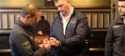 Velibor Lipovac na lanskem predobravnavnem naroku v Ljubljani zaradi trgovanja s prepovedano drogo.