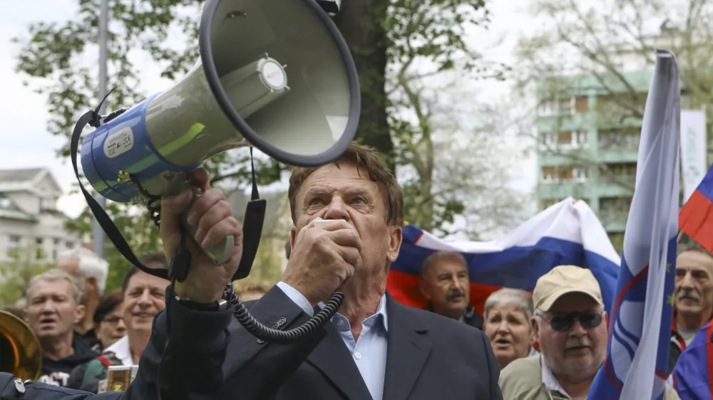 Pavle Rupar03.05.2023 - shod upokojencev, ki ga pripravljata ljudska iniciativa Glas upokojencev Slovenije in In&scaron;titut 1. oktober; Trg republikeFOTO: Luka Cjuha