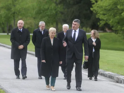 Zoran Milanovič, Sergio Mattarella, Nata&scaron;a Pirc Musar, Alexander Van der Bellen, Tamas Sulyok- 22. 04. 2024 - Praznovanje 20-letnice članstva Slovenije v EU //FOTO: Jaka Gasar