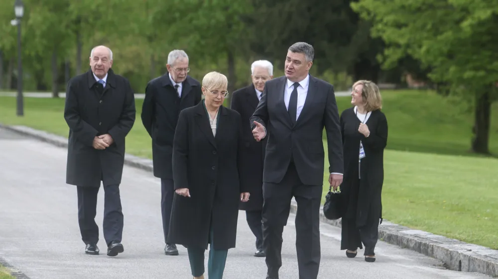 Zoran Milanovič, Sergio Mattarella, Nata&scaron;a Pirc Musar, Alexander Van der Bellen, Tamas Sulyok- 22. 04. 2024 - Praznovanje 20-letnice članstva Slovenije v EU //FOTO: Jaka Gasar