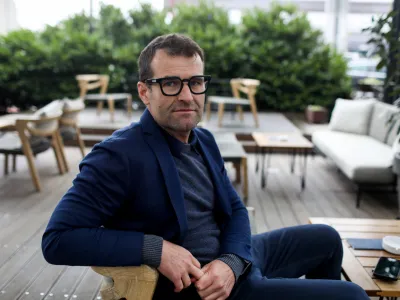 23.04.2024. Andrej Hauptman, &scaron;portni direktor kolesarske ekipe UAE (Združeni arabski Emirati) in biv&scaron;i profesionalni kolesar.//FOTO: Bojan Velikonja