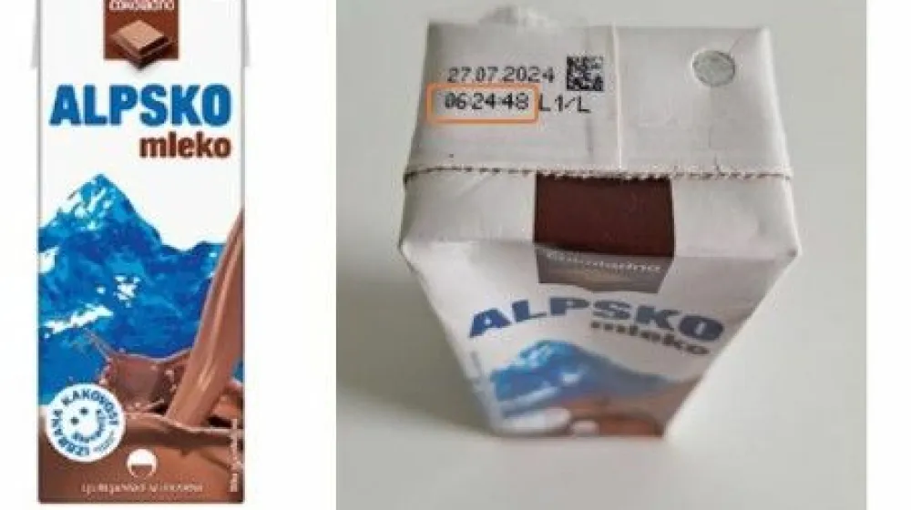 Ljubljanske mlekarne so iz prodaje umaknile nekatere primerke izdelka cokoladno Alpsko mleko (0,2-litrska tetrapak embalaza) zaradi moznosti skisanja mleka oziroma napihnjene embalaze.