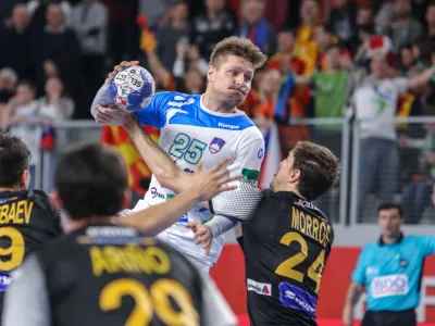 Marko Bezjak  - 23.01.2018 &ndash; Varaždin - rokomet &ndash; Slovenija: &Scaron;panija, evropsko prventstvo v mo&scaron;kem rokometnem prvenstvu na Hrva&scaron;kem- Slovenska mo&scaron;ka rokometna reprezentanca je na tekmi drugega kroga drugega dela evropskega prvenstva premagala &Scaron;panijo z 31:26 (13:12)   //FOTO: Jaka Gasar