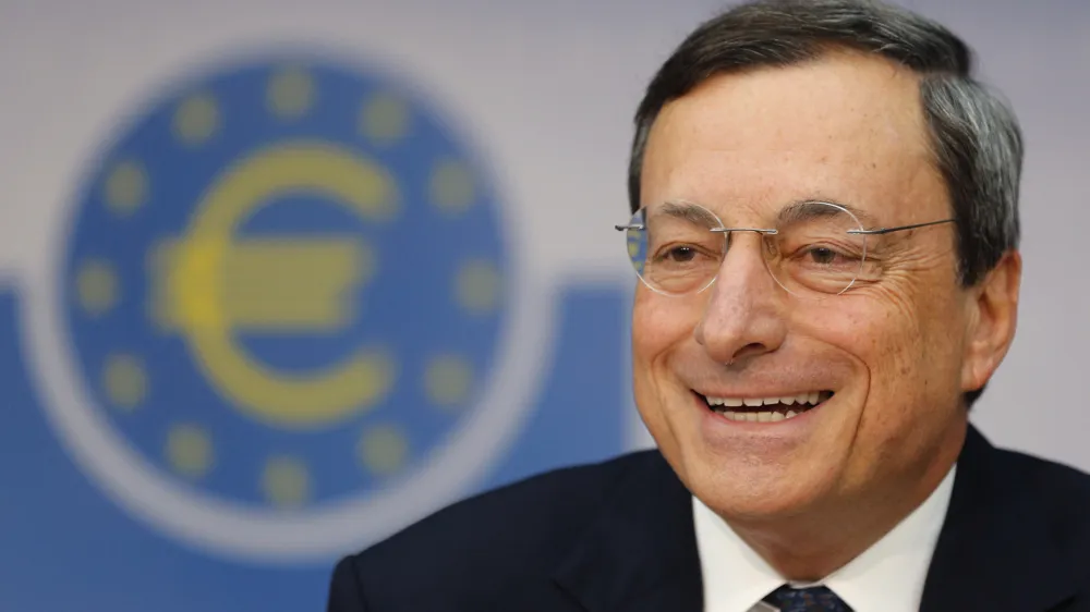President of European Central Bank Mario Draghi listens to questions during a news conference in Frankfurt, Germany, Thursday, Sept. 6, 2012, following a meeting of the ECB governing council on the European financial crisis. (AP Photo/Michael Probst)