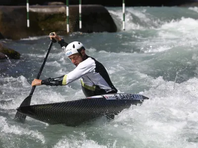 Benjamin Sav&scaron;ek10.5.2024 - medijsko druženje s kajaka&scaron;i in kanuisti ter vodstvom reprezentance z novinarsko konferenco, na kateri bodo spregovorili o pripravljenosti ter pričakovanjih na evropskem prvenstvu v slalomu na divjih vodah, ki bo v Tacnu Foto Luka Cjuha
