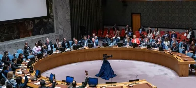 Members of the United Nations Security Council vote on a resolution on non-proliferation during a meeting on the maintenance of International Peace and Security Nuclear disarmament and non-proliferation at U.N. headquarters in New York City, U.S., May 20, 2024. REUTERS/Eduardo Munoz