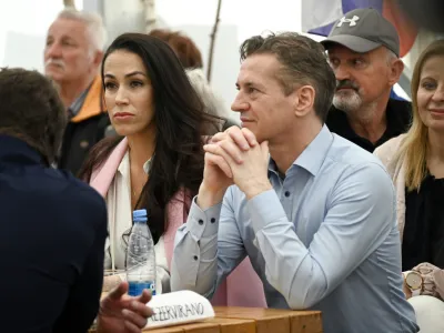 Gibanje SvobodaRobert GolobTina Gaber- 6.04.2024 &ndash; 1. festival SVOBODE, Zbilje.  //FOTO: Nik Erik Neubauer