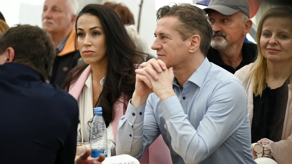 Gibanje SvobodaRobert GolobTina Gaber- 6.04.2024 &ndash; 1. festival SVOBODE, Zbilje.  //FOTO: Nik Erik Neubauer