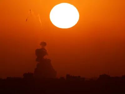 An explosion is seen following an Israeli air strike in Gaza, amid the ongoing conflict between Israel and the Palestinian Islamist group Hamas, as seen from Israel, June 2, 2024. REUTERS/Amir Cohen