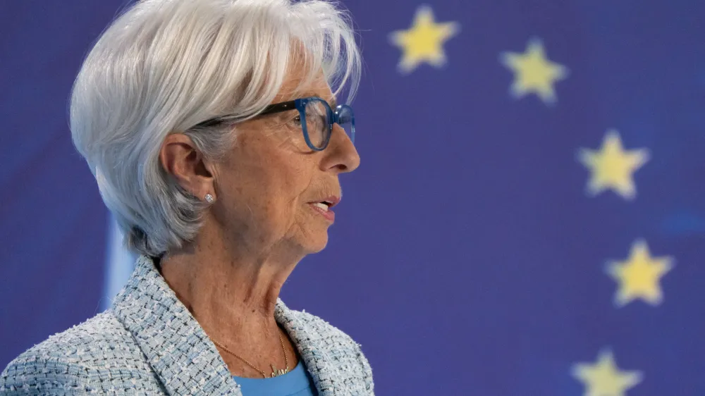 06 June 2024, Hesse, Frankfurt_Main: Christine Lagarde, President of the European Central Bank (ECB), gives a press conference after the Council meeting. The European Central Bank (ECB) lowered its key interest rates by a quarter percentage point, following a series of hikes to get a grip on high inflation. Photo: Frank Rumpenhorst/dpa