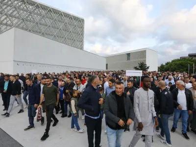 16.6.2024 osrednja bajramska slovesnost ob kurban bajramu, vodil jo bo mufti Nevzet Porić; Muslimanski kulturni center.Foto: Luka Cjuha