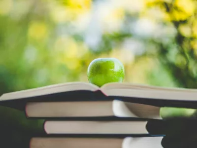 jabolko, zelelno, knjige