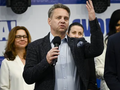 Gibanje SvobodaTomaž Vesel- 6.04.2024 &ndash; 1. festival SVOBODE, Zbilje.  //FOTO: Nik Erik Neubauer