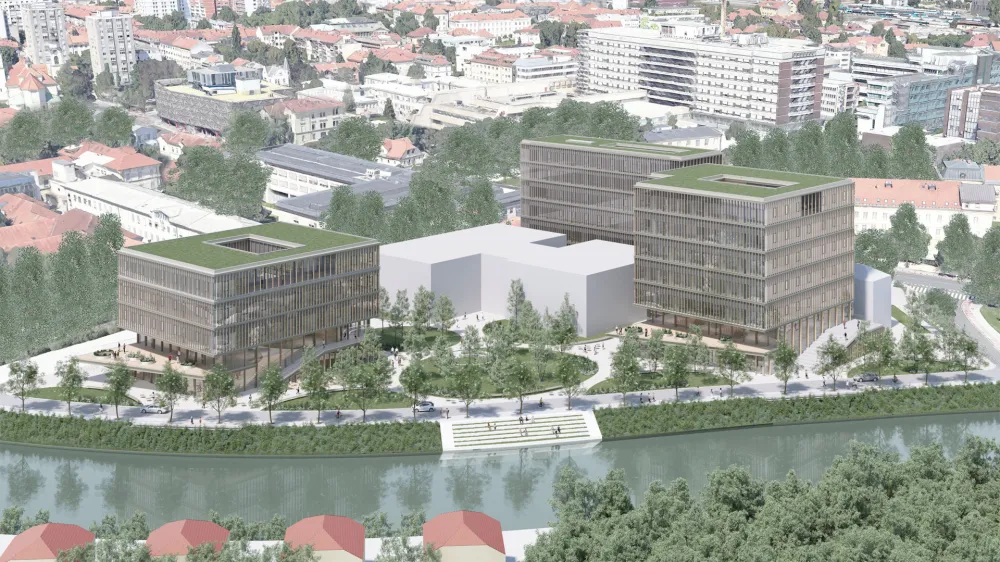 Zmagovalna re&scaron;itev natečaja za zasnovo Kampusa Zalo&scaron;ka. 