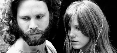 HOLLYWOOD - 1969: Singer Jim Morrison of The Doors with girlfriend Pamela Courson during a 1969 photo shoot at Bronson Caves in the Hollywood Hills, California. (Photo by Estate of Edmund Teske/Michael Ochs Archives/Getty Images)